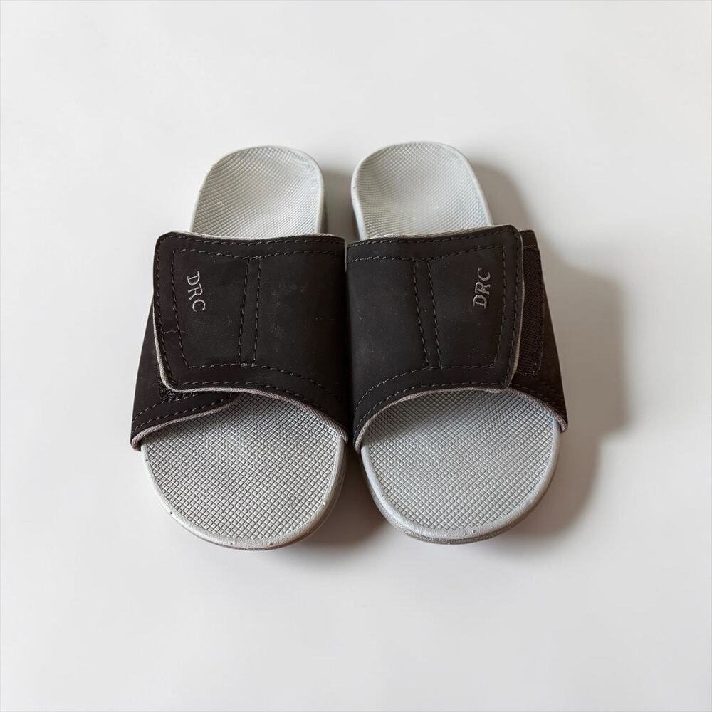 DRC Comfort Black Slide On Sandals Kelly Hook/Loop Closure Arch Support-Sz 10